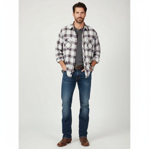 Outpost Makers Shirt Mens XXL Plaid Flannel Button Up Cowboy Western Cabin Core - Picture 1 of 7